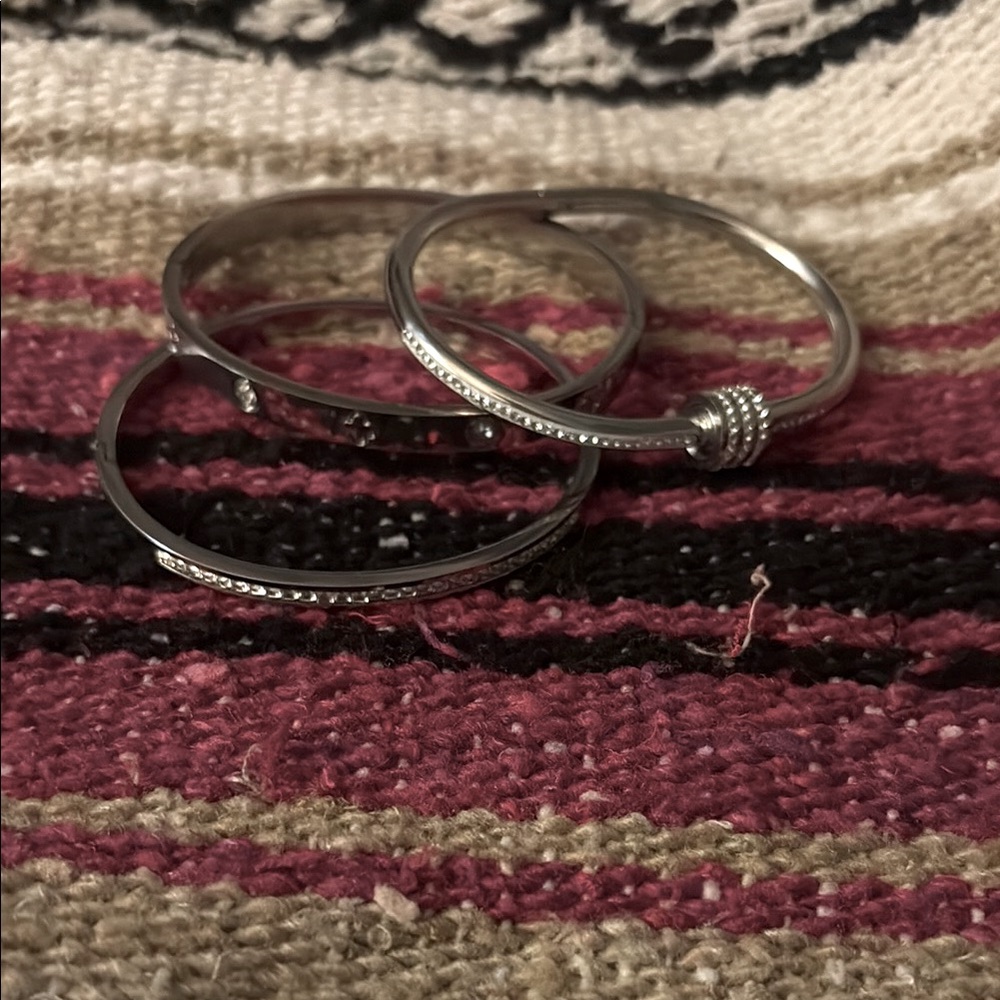 Silver bracelet set of 3, excellent condition